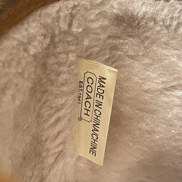 Coach Tulip Tullip Boots 8.5 | Honey Tan Suede Leather Fur, Signature C Embossed - Picture 7 of 11